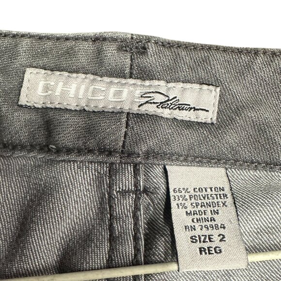 Vtg Chicos Platinum 2 Jeans Gray Straight Leg High Rise Minimalist Normcore L - Picture 8 of 12